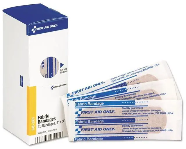 Alt view image 4 of 9 - First Aid Only Fabric Bandages 1" x 3" 50/Box G121