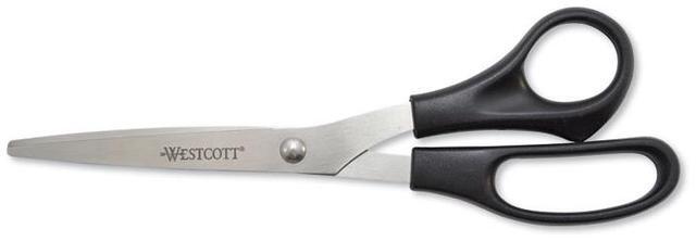 Alt view image 3 of 10 - Westcott All Purpose Stainless Steel Scissors 8" Straight 3 1/2" Cut Pointed Black 16907