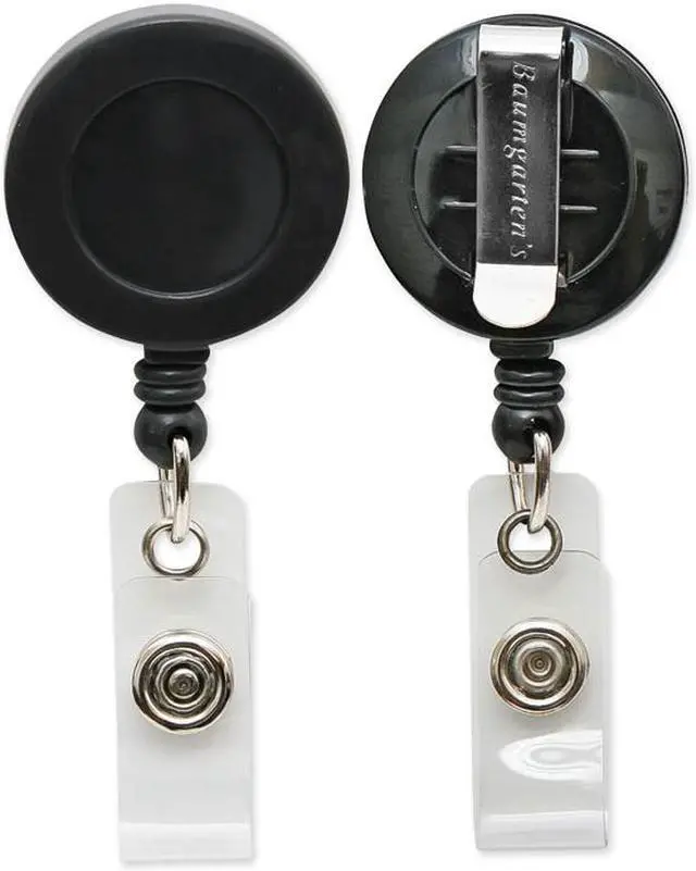 Alt view image 13 of 17 - Baumgartens Card Reel with Belt Clip Extends 30" Black 68824