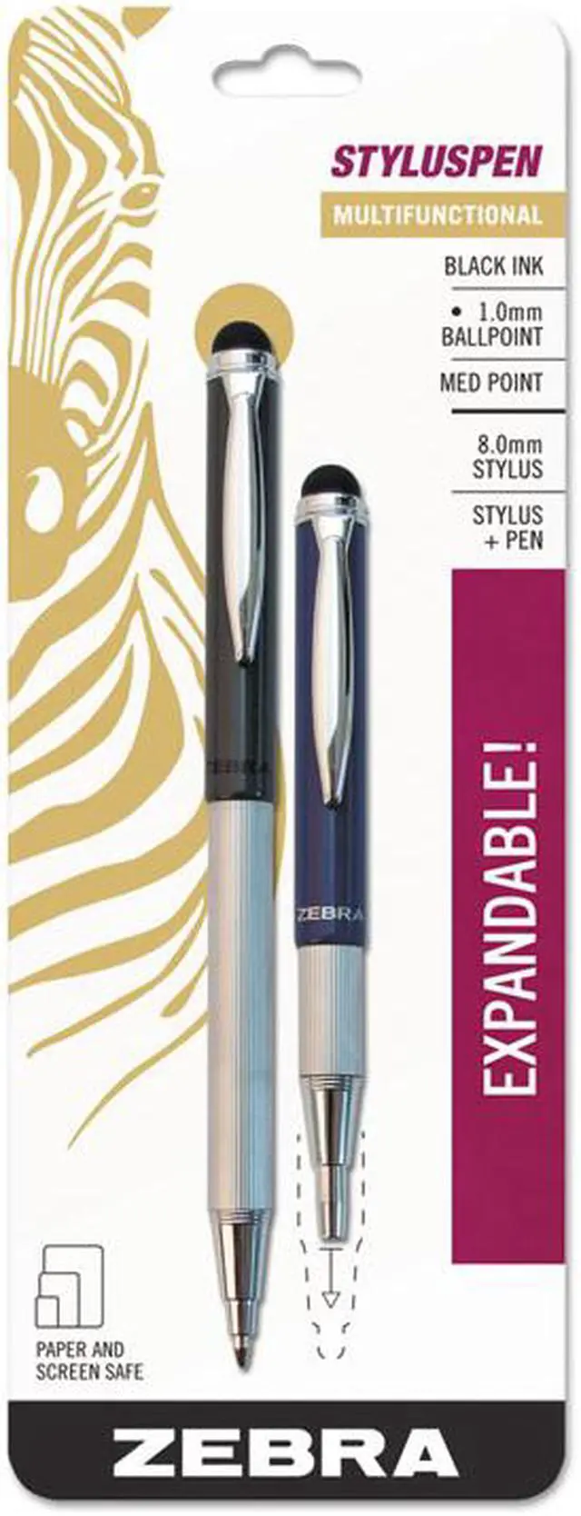 Alt view image 4 of 10 - Zebra Pen,Stylus,1.0mm,2pk,Begy 33602