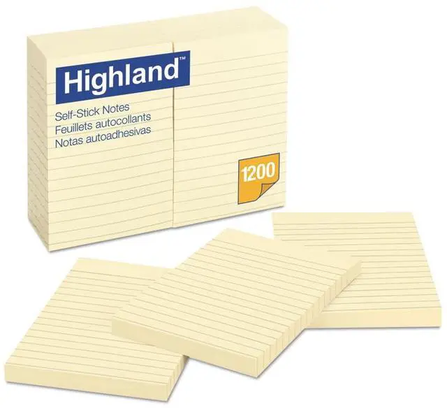 Alt view image 6 of 13 - Highland Self-Stick Notes 3 x 3 Assorted Pastel 100-Sheet 12/Pack 6549A