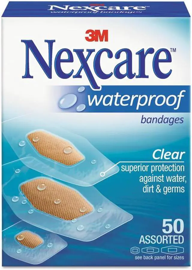 Alt view image 17 of 20 - 3m Nexcare Waterproof, Clear Bandages, Assorted Sizes, 50/Box 43250