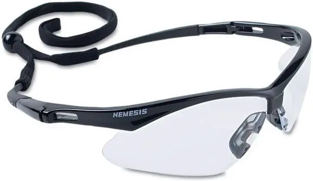 Alt view image 2 of 2 - Kimberly Clark V30 Nemesis Safety Glasses Black Frame Smoke Lens KCC25688