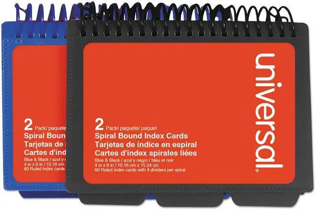 Alt view image 4 of 10 - Universal Spiral Bound Index Cards 4" x 6" White 120/Pack 47302