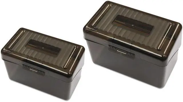 Alt view image 3 of 4 - Universal Plastic Index Card Boxes 4" x 6" Translucent Black 47287