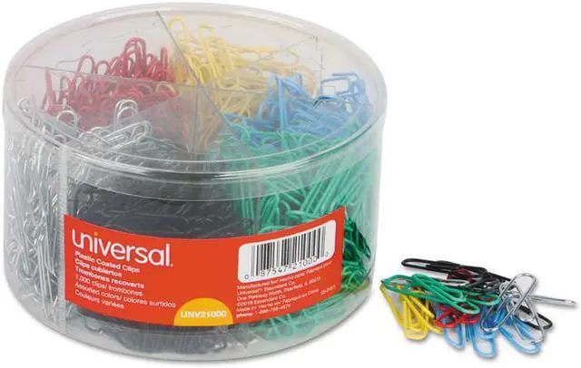 Alt view image 4 of 11 - Universal Plastic-Coated Paper Clips No. 1 Clear/Silver 1000/Pack 21001