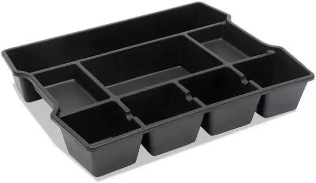 Alt view image 4 of 7 - Universal High Capacity Drawer Organizer 14 7/8 x 11 7/8 x 2 1/2 Plastic Black 20120