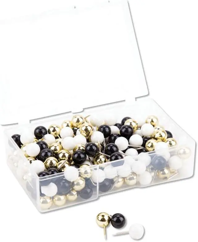 Alt view image 6 of 13 - U Brands Fashion Sphere Push Pins Plastic Assorted 7/16" 200/Pack 3084U06-24