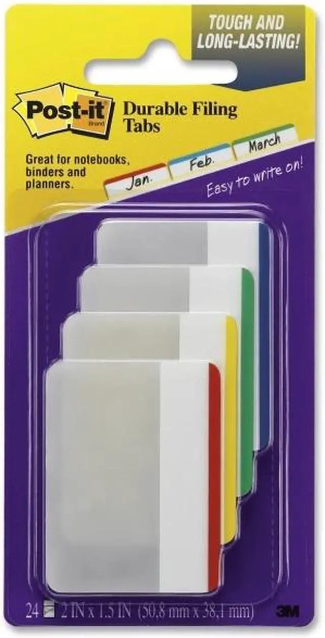 Alt view image 17 of 20 - Post-it File Tabs 2 x 1 1/2 Lined Assorted Primary Colors 24/Pack 686F1