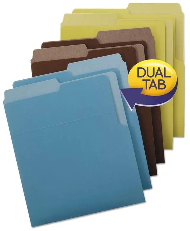 Alt view image 4 of 13 - Smead Organized UP Heavyweight Vertical File Folders, Dual Tab, Letter Size, Assorted Colors, Pack of 6 (75406)
