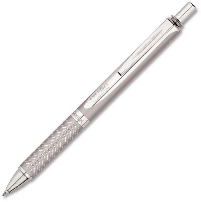 Alt view image 5 of 18 - Pentel BL407XABX EnerGel Alloy Retractable Liquid Gel Pen, Gold Barrel, Black Ink, in Gift Box with Info Band