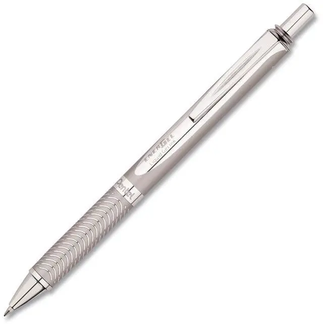 Alt view image 7 of 10 - EnerGel Alloy RT Gel Pen Retractable Medium 0.7 mm Black Ink Blue Barrel BL407CA