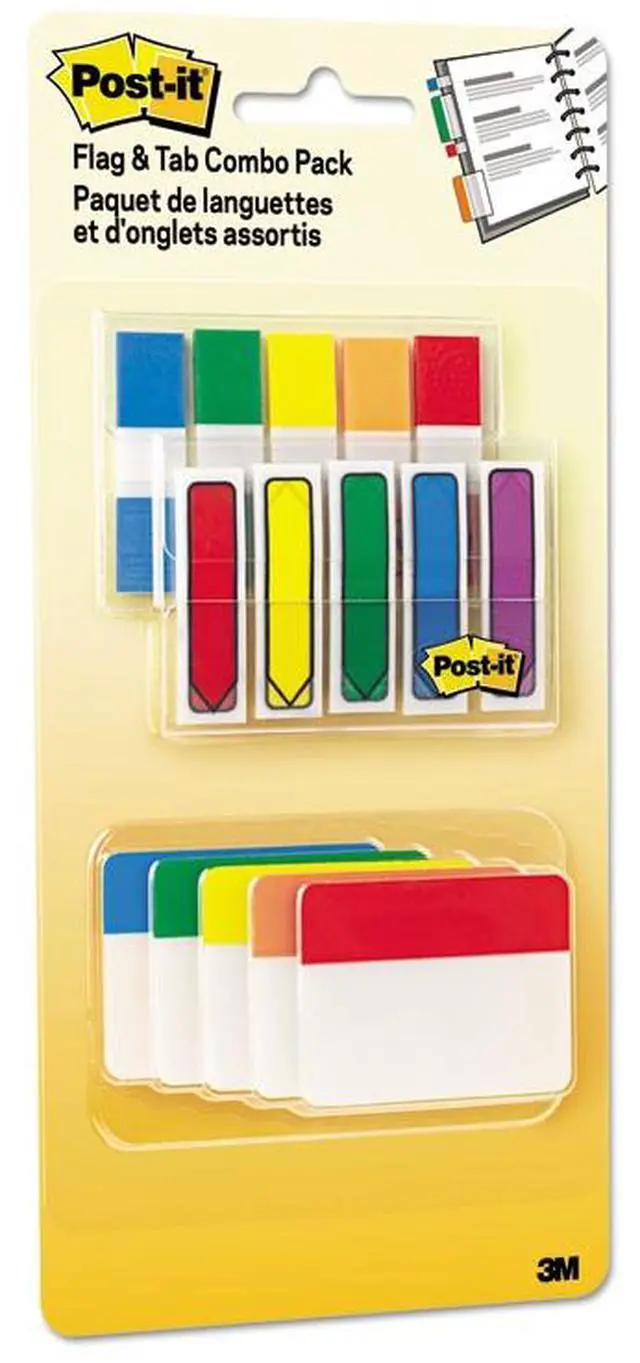 Alt view image 6 of 17 - Post-It Flags and Tabs Combo Pack, Assorted Primary Colors, 230/Pack 686XLP