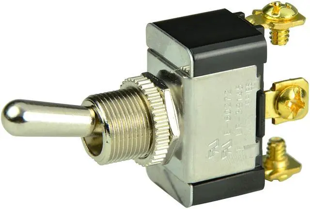 Alt view image 3 of 5 - BEP Marine Chrome Plated Toggle Switch - On / Off / (On) SPDT Chrome Plated Toggle Switch - ON/OFF/ON