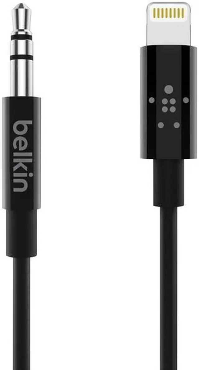 Alt view image 5 of 12 - belkin 3.5 mm audio cable with lightning connector  mfi made for iphone certified lightning to aux cable, 6 feet, black