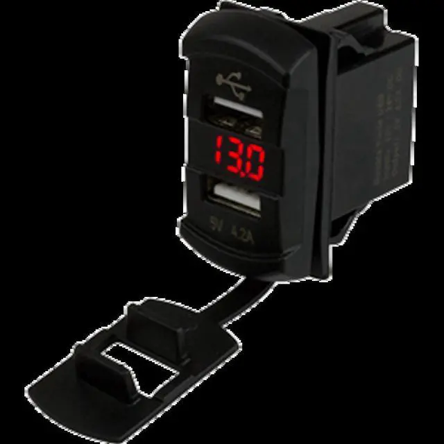 Alt view image 4 of 5 - Sea-Dog Dual USB Rocker Switch Style Voltmeter w/Hidden Display
