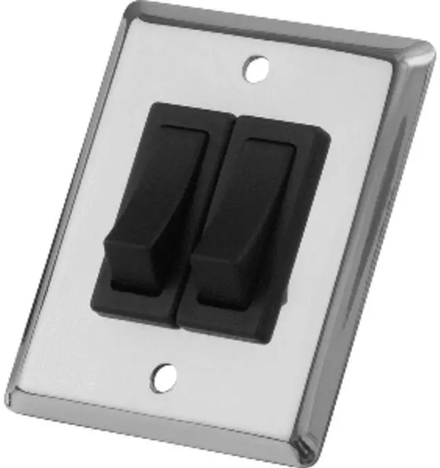 Alt view image 6 of 7 - Sea-Dog Double Gang Wall Switch - Stainless Steel