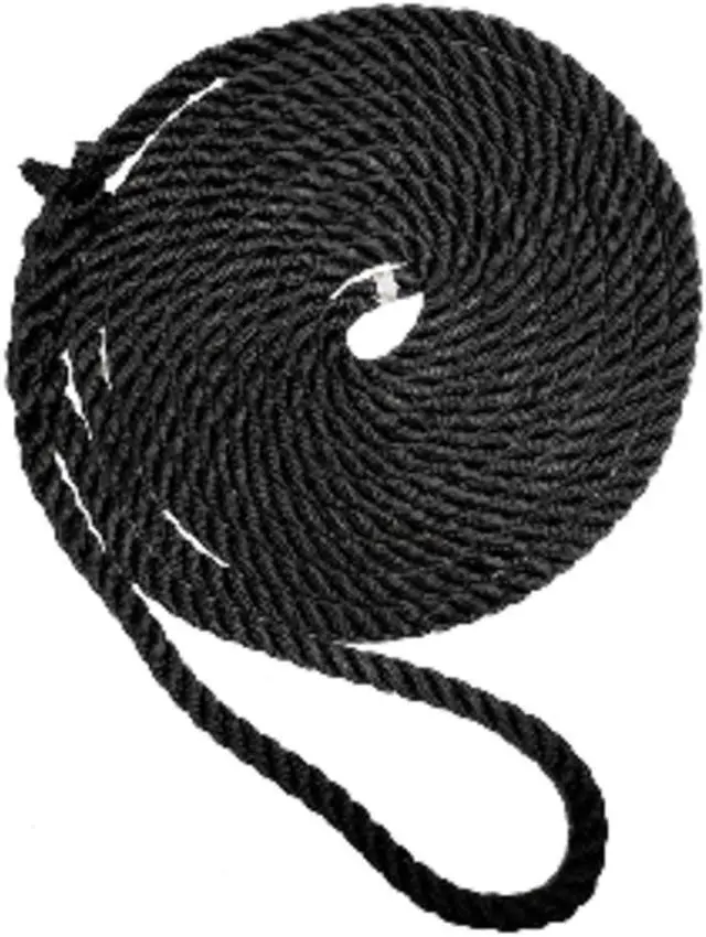 Alt view image 5 of 8 - New England Ropes 1/2" X 35' Premium Nylon 3 Strand Dock Line - Black