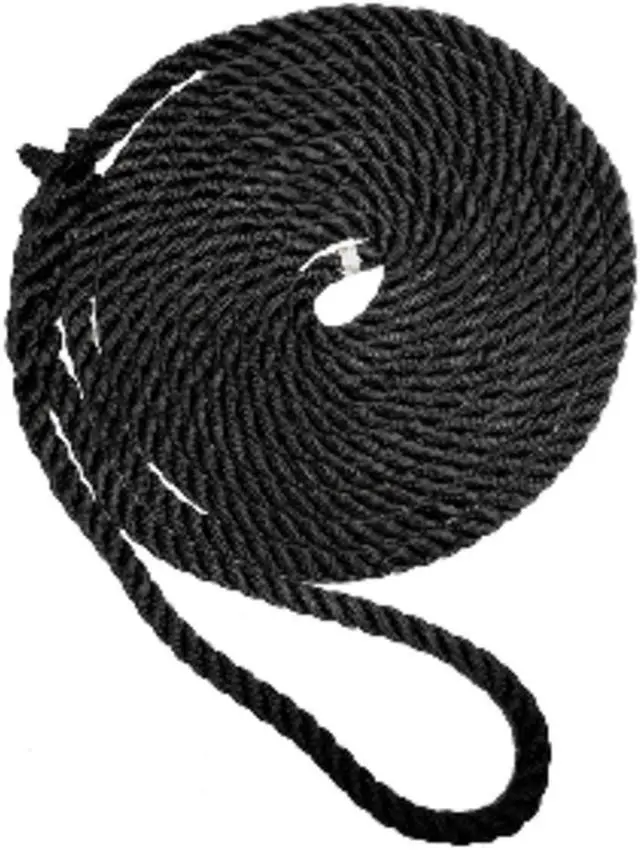 Alt view image 5 of 6 - New England Ropes 3/4" X 35' Premium Nylon 3 Strand Dock Line - Black
