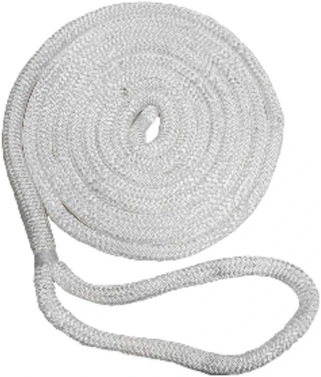 Alt view image 5 of 5 - New England Ropes 3/4" x 25' Nylon Double Braid Dock Line - White