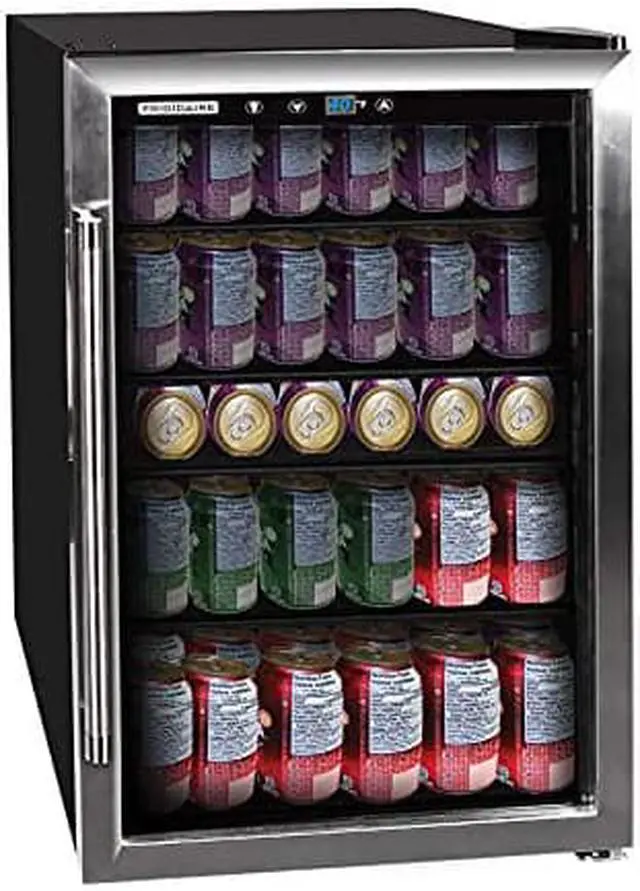 Alt view image 7 of 13 - Frigidaire 126 Beverage Cans Mini Fridge Home Refrigerator and Cooler, Silver