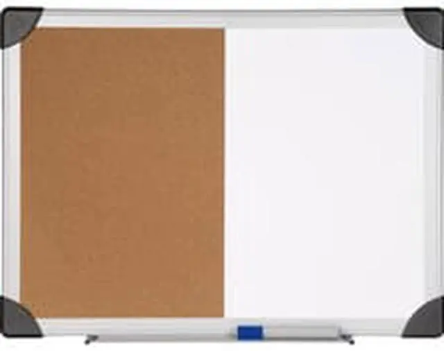 Alt view image 7 of 11 - Lorell Combo Board Dry-Erase/Cork 24"x36" Aluminum Frame 19291
