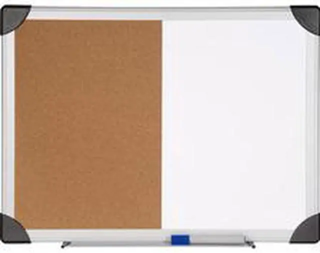 Alt view image 6 of 11 - Lorell Combo Board Dry-Erase/Cork 18"x24" Aluminum Frame 19290