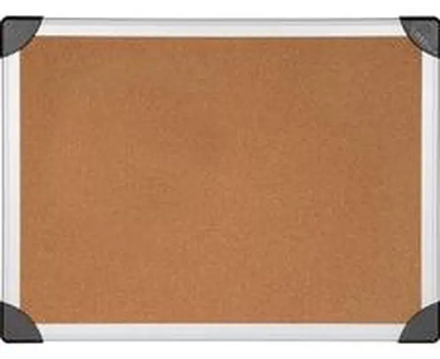 Alt view image 6 of 6 - Lorell Cork Board 3'x2' Aluminum Silver/Brown 19191