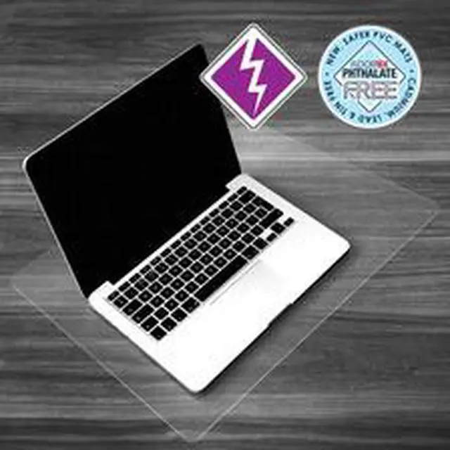 Alt view image 2 of 4 - Desktex Anti-Static Desk Pad - 36" Width x 20" Depth - Polyvinyl Chloride (PVC) - Clear FLRFBDE32036V