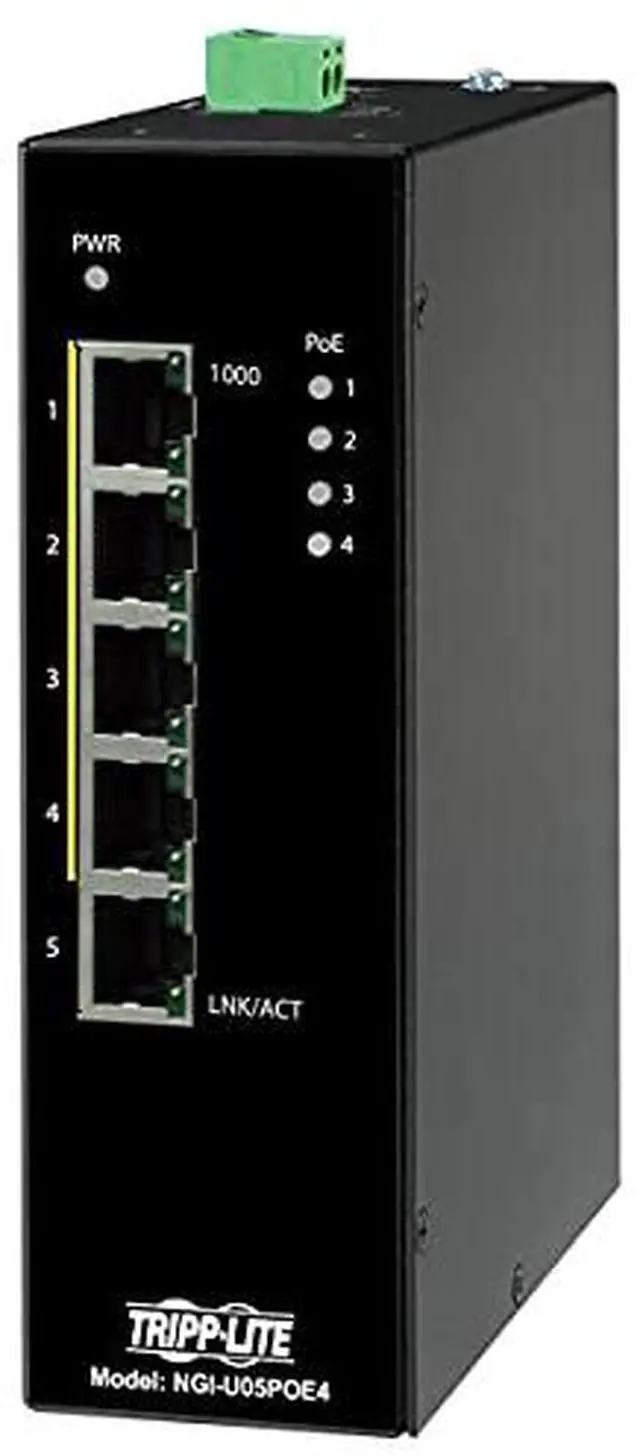 Alt view image 2 of 16 - Eaton Tripp Lite Series 5-Port Unmanaged Industrial Gigabit Ethernet Switch