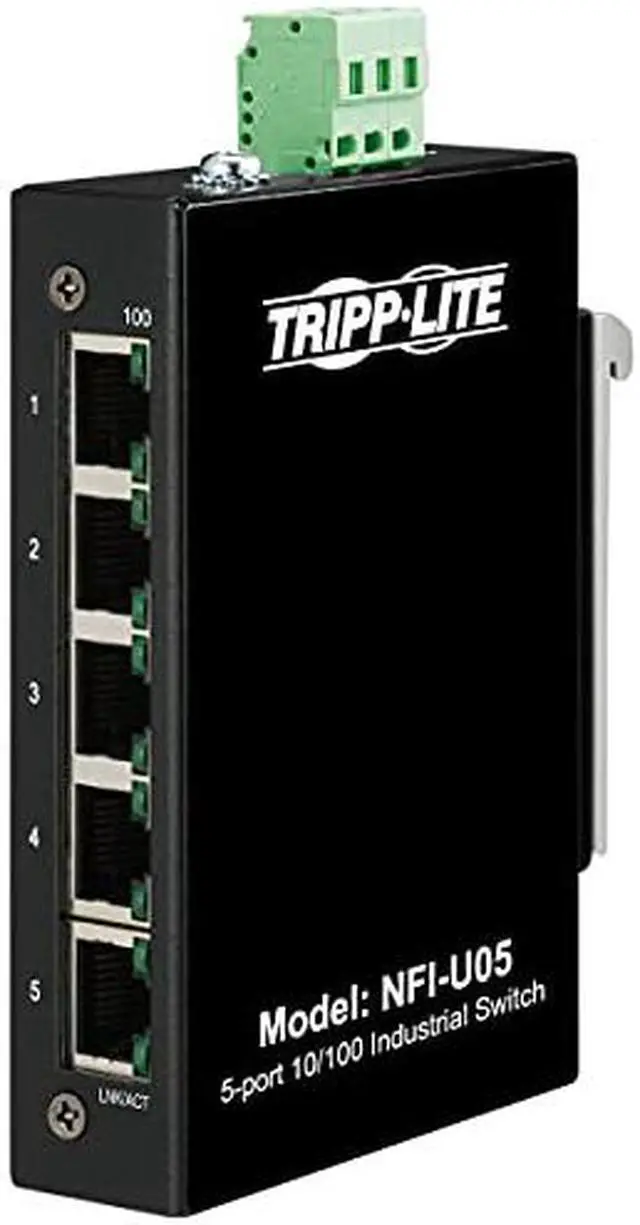 Alt view image 8 of 18 - Tripp Lite NFI-U05 Ethernet Switch - 5 Ports - Fast Ethernet - 10/100Base-T - TAA Compliant - 2 Layer Supported - 3 W Power Consumption - Twisted Pair - DIN Rail Mountable, Wall Mountable - 3 Year Lim