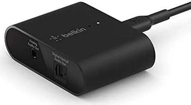 Alt view image 4 of 13 - belkinsoundformconnectairplay2 audio adapter receiverfor wireless streamingwithoptical and 3.5mmspeaker inputs for iphone, ipad, macmini, macbook pro andotherairplayenabled devices