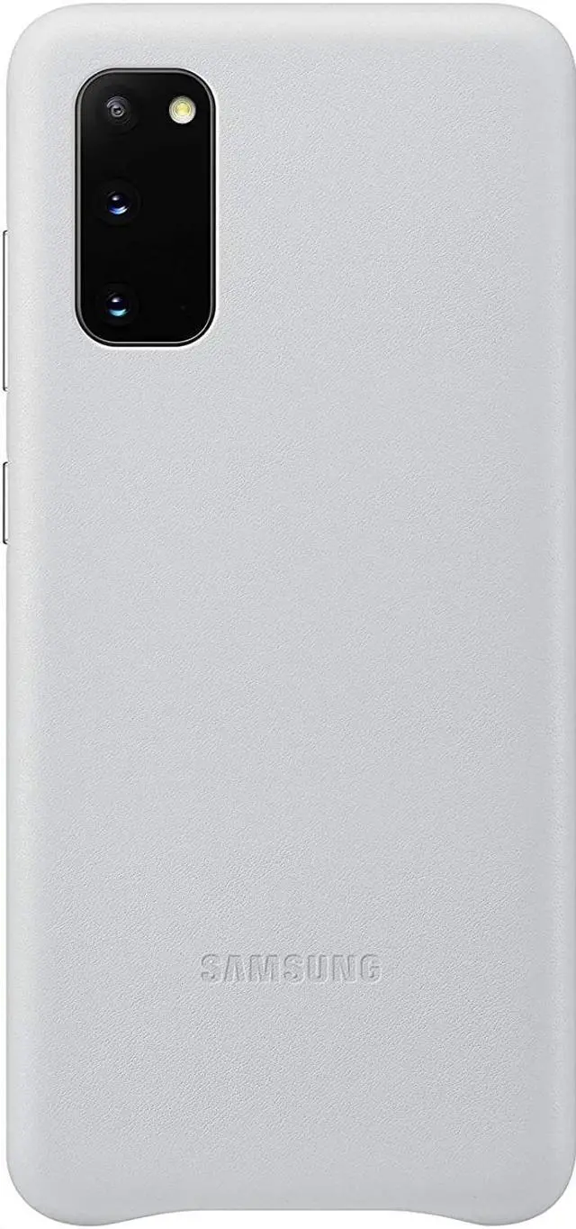 Alt view image 3 of 7 - Samsung Genuine Leather Cover For Galaxy S20 Case S20 5G Silver EF-VG980LSEGUS