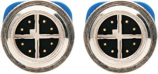 Alt view image 2 of 10 - Tripp Lite M12 X-Code Cat6a Shielded Ethernet Cable, 10G F/UTP CMR-LP (M/M), IP68, 60W Power over Ethernet, Blue, 6.6 Feet / 2 Meters (NM12-6A1-02M-BL)
