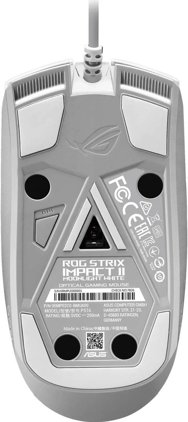 Alt view image 13 of 16 - ASUS ROG Strix Impact II Moonlight White Gaming Mouse #P516ROGSTRIXIMPACTIIML