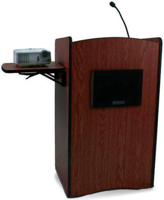 Alt view image 6 of 6 - MULTIMEDIA COMPUTER LECTERNNON-SOUND-MAHOGANY