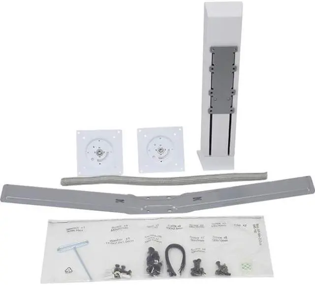 Alt view image 4 of 7 - Ergotron WorkFit Dual Monitor Kit white 97934062