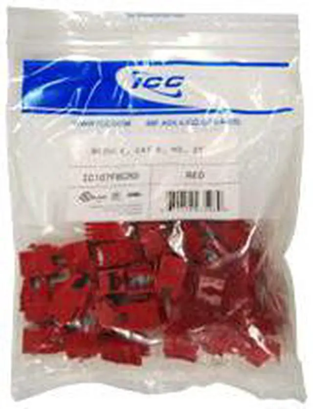 Alt view image 2 of 2 - ICC CAT6JKPK-RD IC107L6CRD CAT 6, EZ, 25 PK, RD