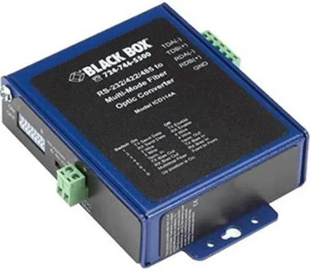 Alt view image 3 of 4 - Black Box Industrial Opto-Isolated Serial to Fiber Single-Mode SC Converter