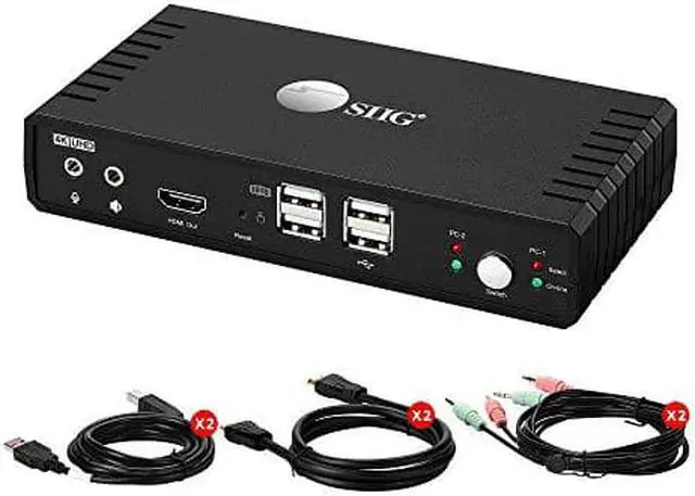 Alt view image 10 of 12 - SIIG AC CEKV0811S1 2Port HDMI20 Video Console KVM Switch with USB20