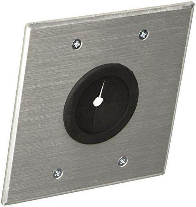 Alt view image 14 of 16 - C2g 1.5In Grommet Cable Pass Through Double Gang Wall Plate - Brushed Aluminum