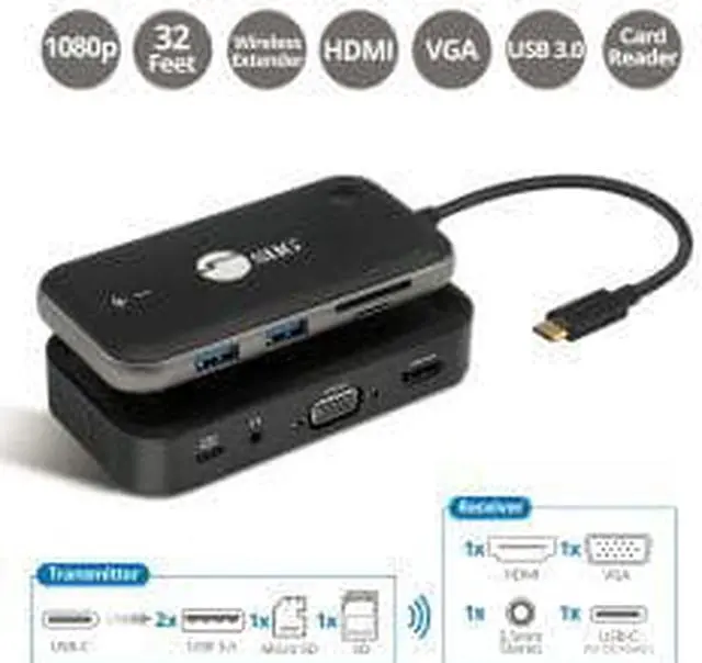Alt view image 9 of 17 - SIIG AC CEH26P11S1 1080p Wireless USBC Video Hub Extender 32ft Color Box