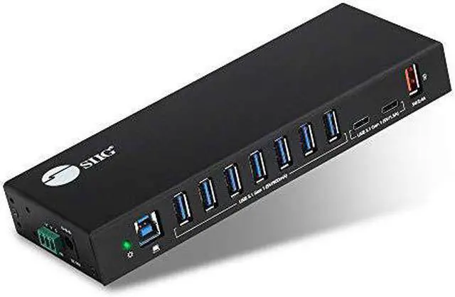 Alt view image 8 of 17 - SIIG AC IDUS0811S1 10PT Industrial USB Gen 1 Hub w Dual USBC  65W Charging