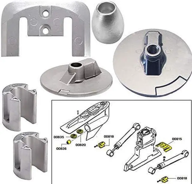 Alt view image 5 of 6 - TECNOSEAL ANODE KIT MERC BRAVO 3 2004-PRESENT W/ HARDWARE  20805AL