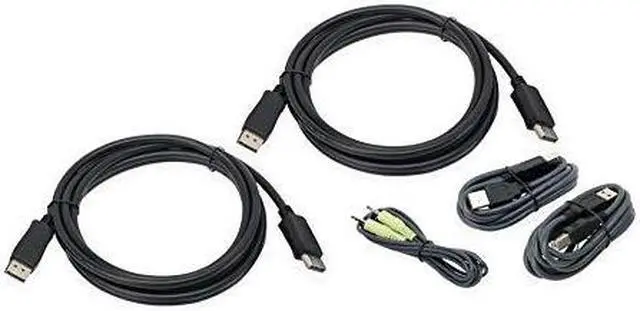 Alt view image 6 of 12 - IOGEAR G2L9203UTAA3 10 ft. Dual View DisplayPort, USB KVM Cable Kit with Audio (TAA)