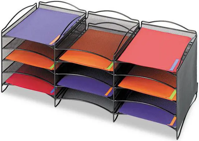 Alt view image 5 of 6 - Safco - 7770BL - Safco Onyx Mail Sorter - 500 x Sheet - 20 Compartment(s) - Compartment Size 3.75 x 11 x 12.50 - Black -