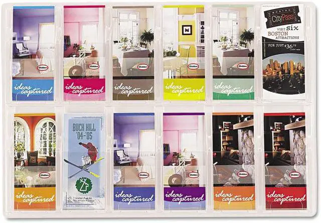 Alt view image 19 of 20 - Safco Reveal Clear Literature Displays 12 Compartments 30 w x 2d x 20 1/4h Clear