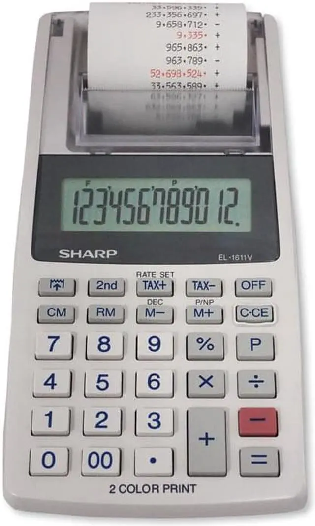 Alt view image 4 of 12 - Sharp EL-1611V Printing Calculator Black/Red Print 2 Line/Second EL1611V