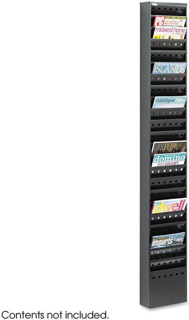 Alt view image 14 of 16 - Safco Steel Magazine Rack 11 Compartments 10w x 4d x 36-1/4h Black 4321BL