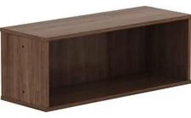 Alt view image 3 of 15 - Lorell Panel System Open Storage Cabinet - 18.1" Height x 31.5" Width x 15.8" Depth - Walnut - Laminate - 1Each LLR90280